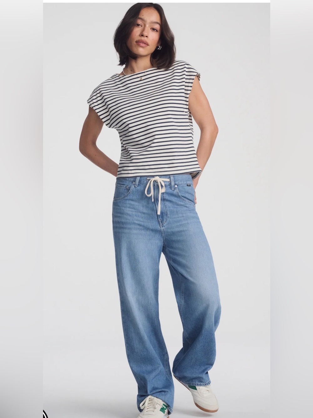 Mavi Women’s Nella High Rise Wide Leg Jeans Light Blue Well Blue